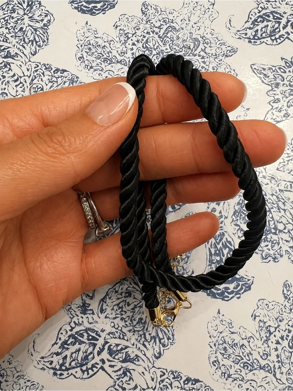 Revolve x Adina Eden Colored Twisted Cotton Rope Necklace in Black